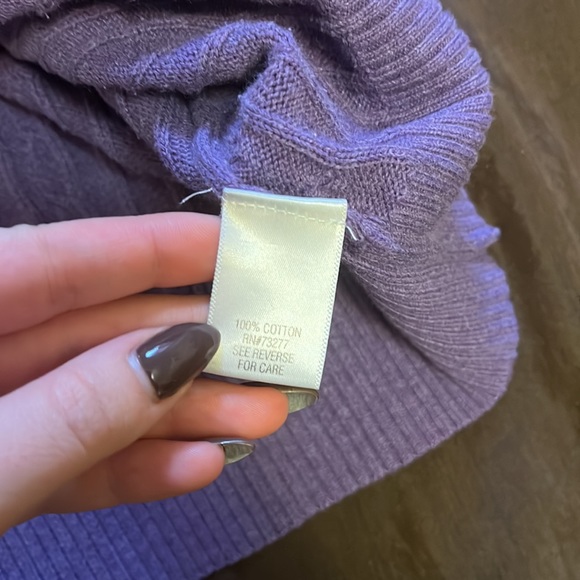 Sonoma Purple Cable Knit Sweater - Picture 5 of 5
